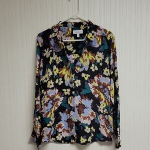 & Other Stories Floral Silk long sleeve Blouse, Women's Sz 6, Silk